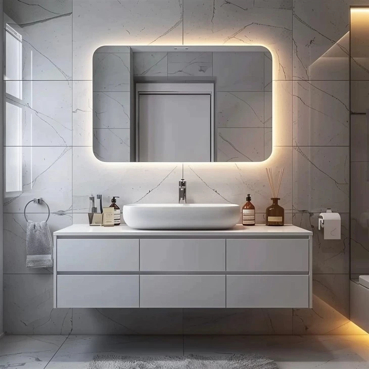 Square Dimmable LED Vanity Mirror